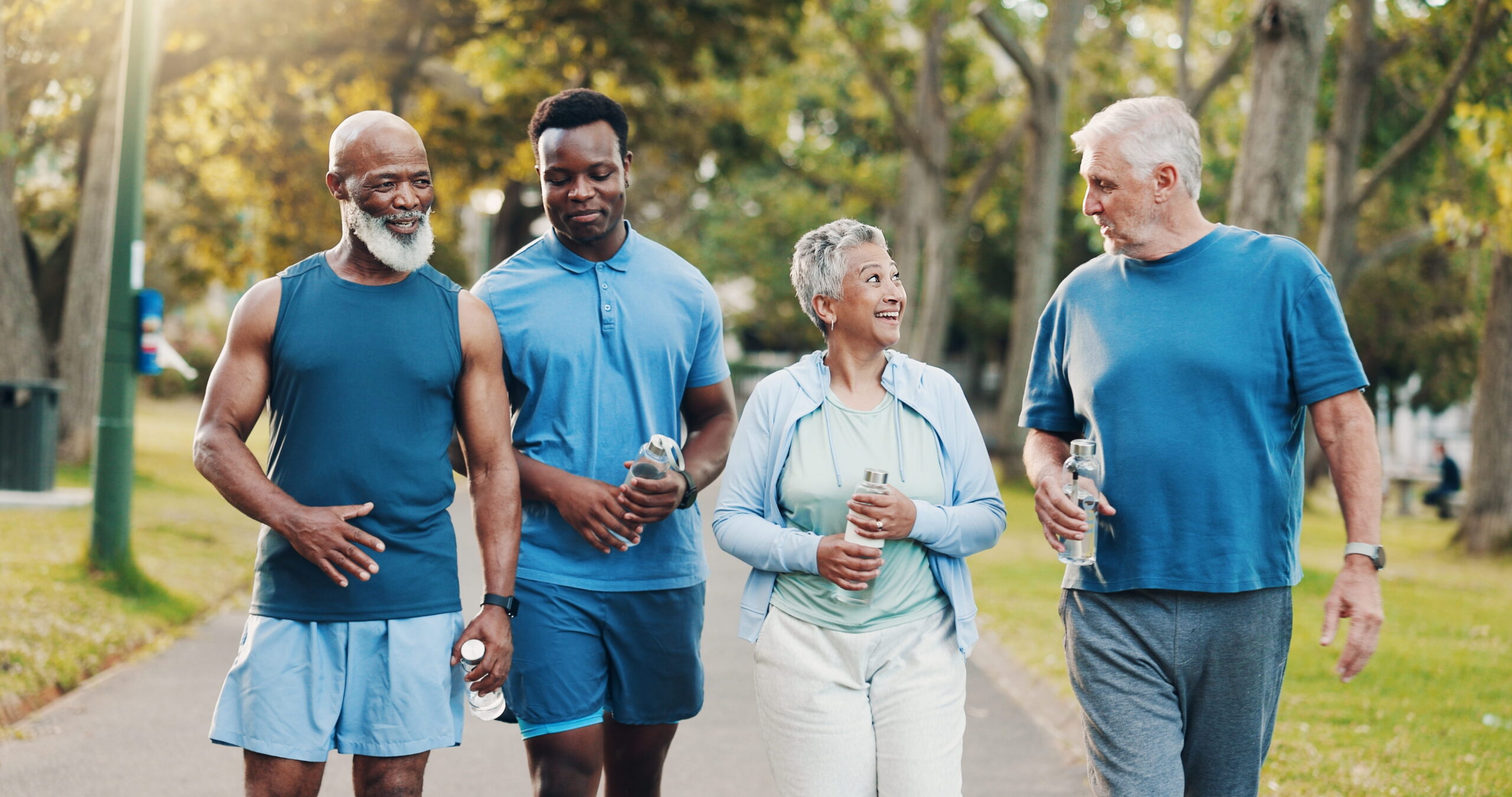 Group of people walking outside